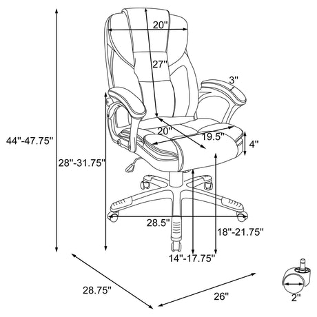 Kaffir - Upholstered Adjustable Home Office Desk Chair With Ergonomic Support And Smooth Swivel - White