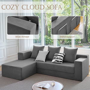 106.5" Convertible L-Shaped Sectional Sofa Bed