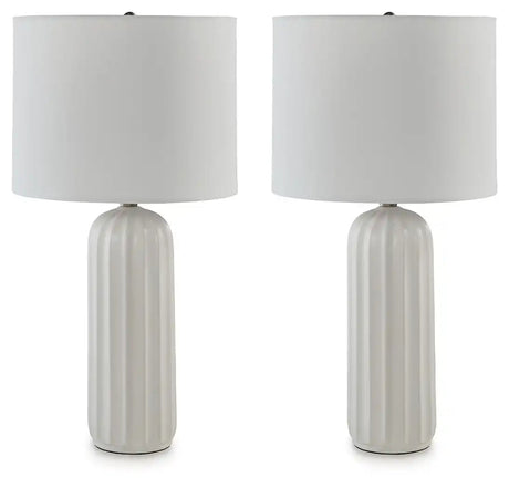 Clarkland - Ceramic Table Lamp (Set of 2) - White - Best Buy Furniture