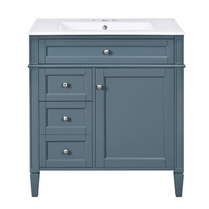 Bathroom Vanity With Top Sink, Storage Cabinet - Blue