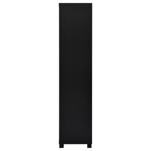 Sandl - 3 Shelf Media Tower With Cabinet Storage Solution - Black
