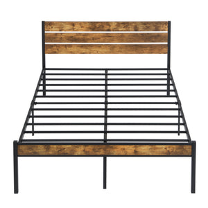 Full Size Bed Frame with Wood Headboard