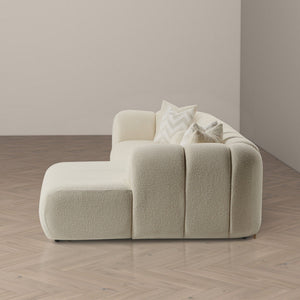 Beatrice - Modern Tufted Right Sectional Sofa - Ivory