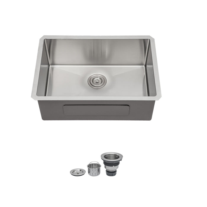 Undermount Stainless Steel Kitchen Sink with Deep Single Bowl - Gray
