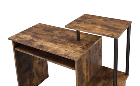 Lyphre - Computer Desk - Weathered Oak / Black - Best Buy Furniture