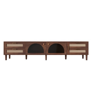 TV Stand With App-Controlled LED Lights, 2 Drawers & Door Storage