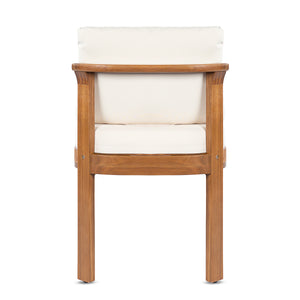 Acacia Wood Outdoor Dining Chair (Set of 2), Teak Finish Wood +
