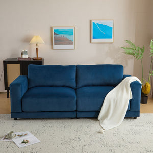 Modern Square Arm Sofa With Soft Fabric Upholstery, Deep Cushions - Best Buy Furniture