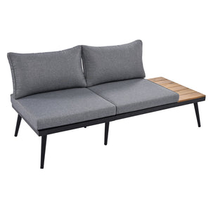 Modern Outdoor Sectional Sofa Set With Nesting Coffee Tables