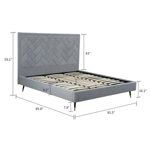 Crosby - Bed With Upholstered Headboard And Slats
