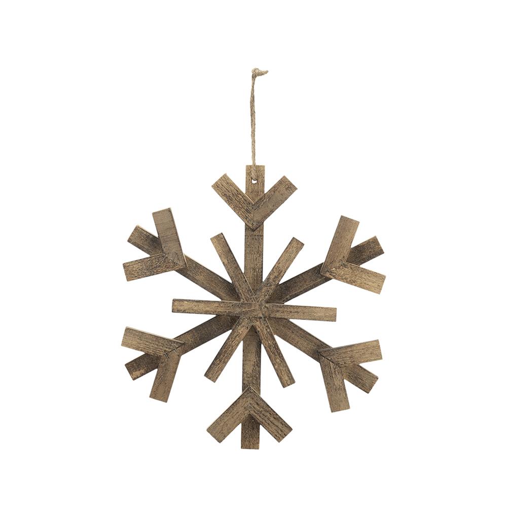 17.7" x 17.7" Large Fir Wood Snowflake Ornaments - Set of 2
