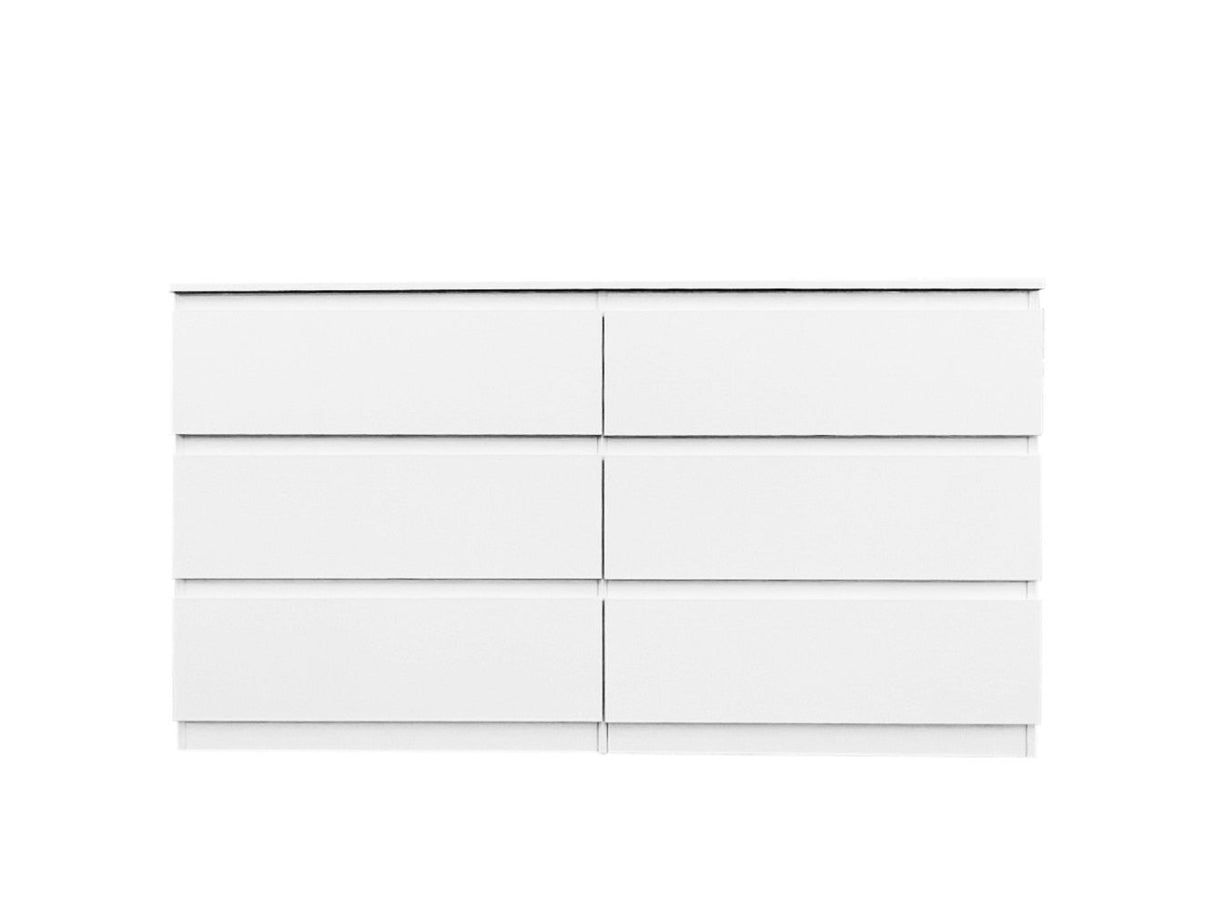 6 Drawer Double Dresser For Bedroom Living Room Hallway - White