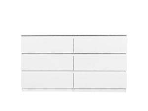 6 Drawer Double Dresser For Bedroom Living Room Hallway - White