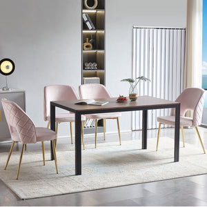 Dining Chairs With Metal Legs And Hollow Back Upholstered Dining Chairs