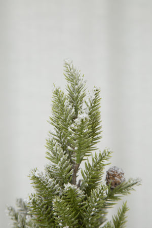 Set of 2, 13.5" Christmas PVC Tree On Wood Base With Snow