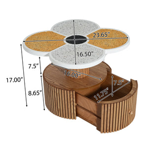 Unique Four-Leaf Clover Side Table for Living Room, Bedroom & Small Spaces