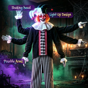 Frightening Giant Clown Prop with Realistic Facial Expressions