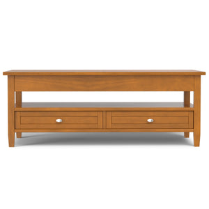 Warm Shaker - Lift Top Coffee Table With Hidden Storage And Lift Top Functionality - Brown