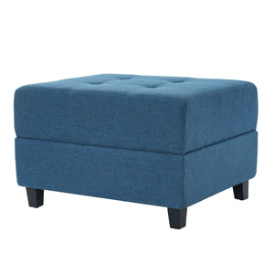 Navy Tufted Ottoman