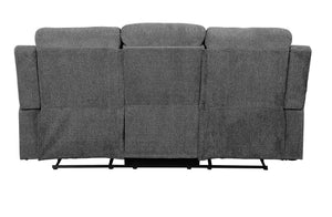 Kalen - Chenille Sofa With Drop Down Table - Gray