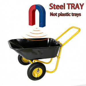 Two-Wheeled Barrow, Garden Cart with 10-Inch Pneumatic Wheels