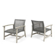 Outdoor Club Chair With Rattan Cover And Acacia Wood Frame - Gray - Best Buy Furniture