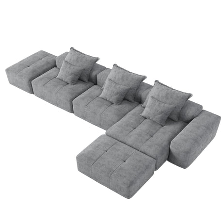 Modern Oversized DIY Combination Modular Sectional Sofa With Pillows