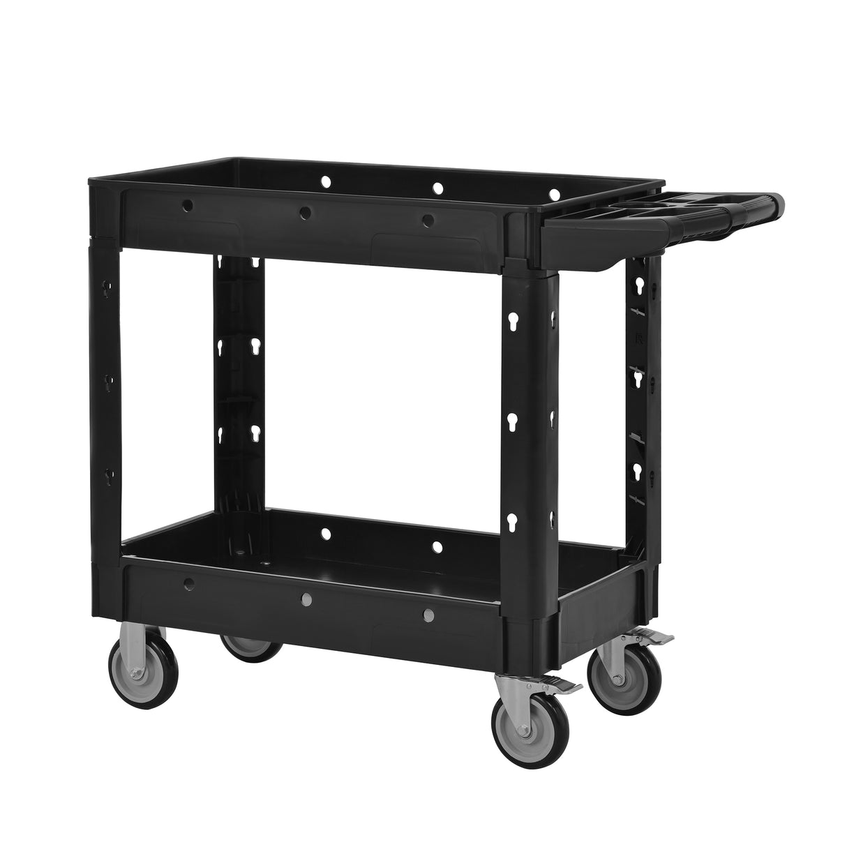 Two-Shelf Utility Cart with Wheels, 600 lbs Capacity