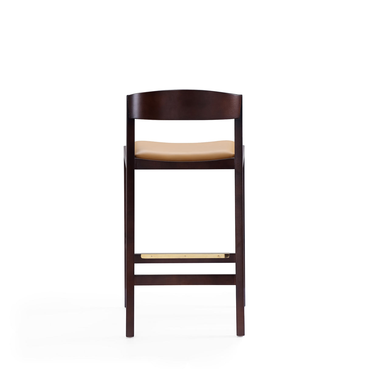 Klismos Wood Upholstered Counter Stool in Camel