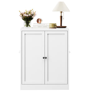 Pantry Cabinet With Adjustable Shelves Freestanding Kitchen Storage Organizer - White