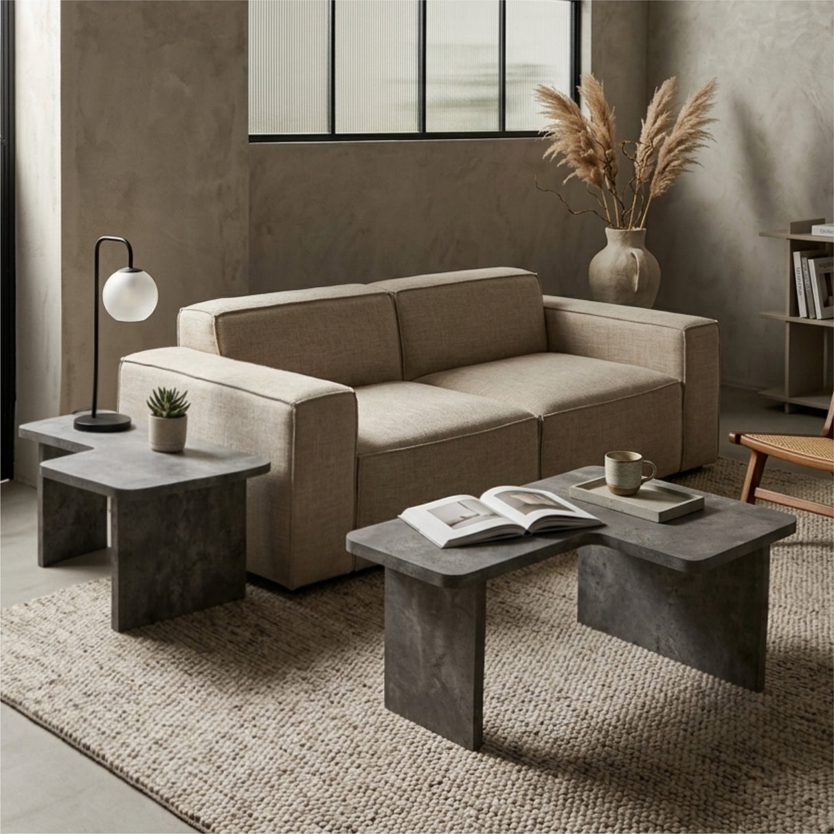 Modular Concrete Coffee Table Set of 2