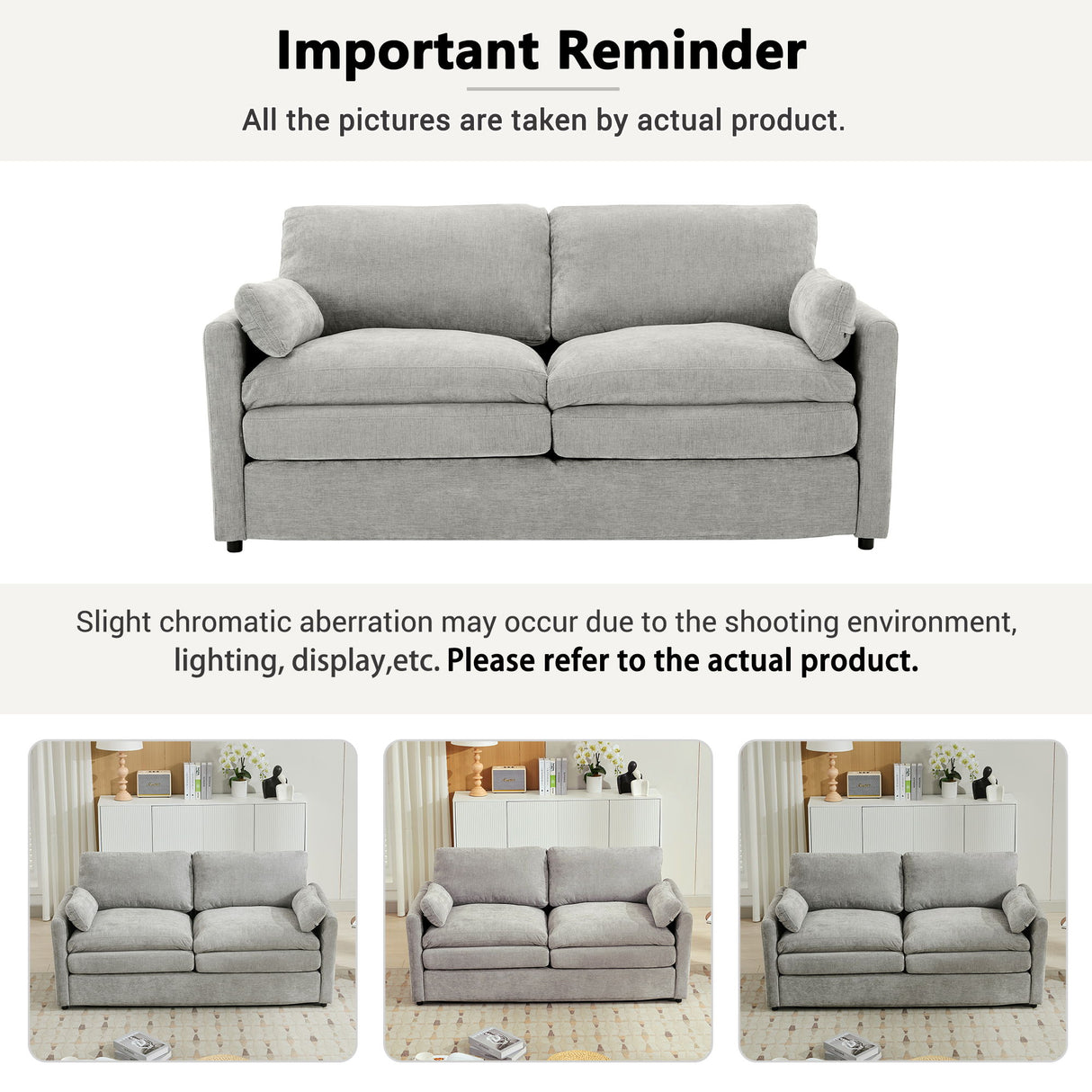 Cozy Upholstered Cushion Loveseat Sofa For Living Room
