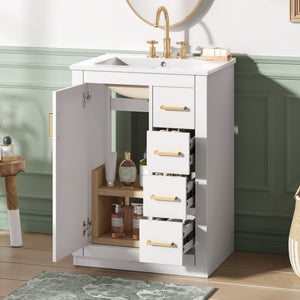 Modern Bathroom Vanity With 1 Door And 3 Drawers