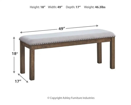 Moriville - Upholstered Bench - Beige - Best Buy Furniture