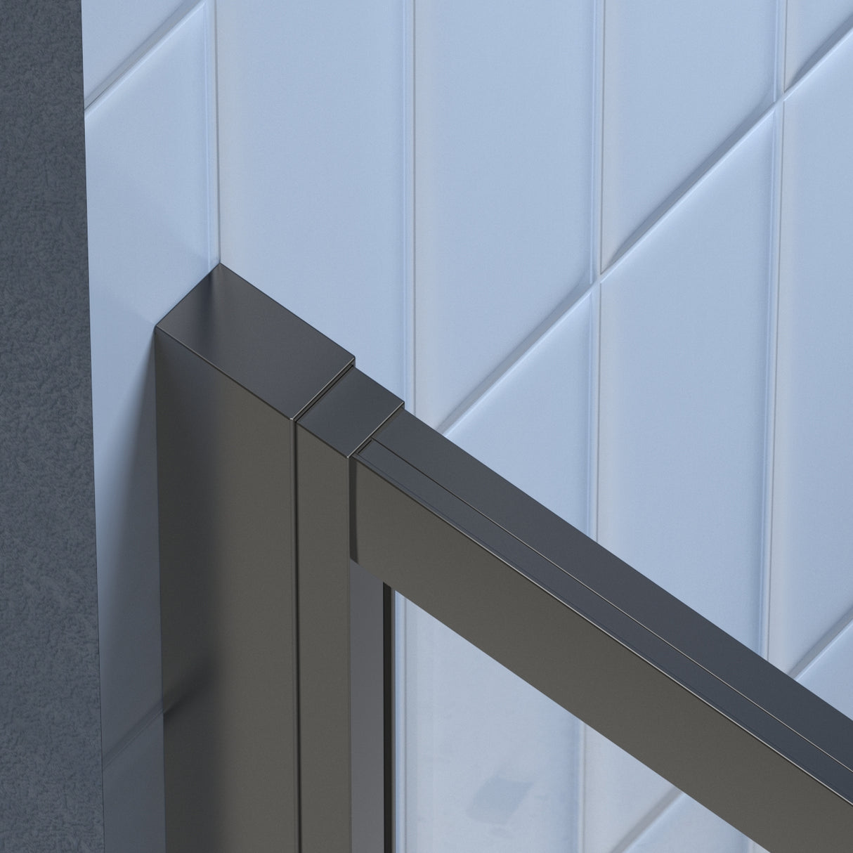 Sliding Shower Door with 1/4" Tempered Clear Glass, 34.625 in. x 72 in.