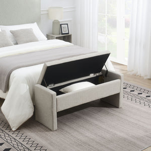 Modern Upholstered Large Bed End Bench With Storage