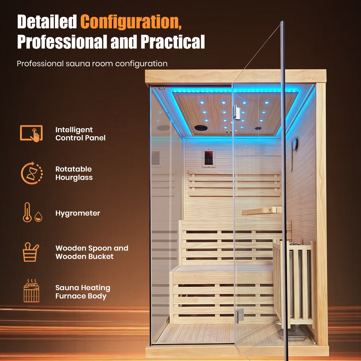 Double-Person 3000W Heating Furnace Sauna Room