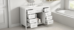 48" Bathroom Vanity with Sink, 2 Doors and 8 Drawers