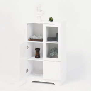 Modern Cabinet With Glass Doors And Drawer