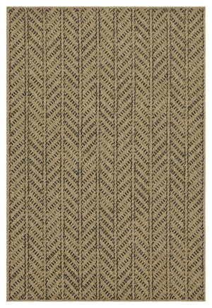 Earth GC_NTL1012 Jute/Black Indoor/Outdoor Area Rug