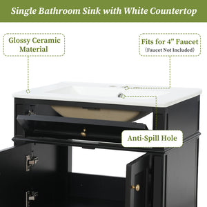 24" Wall Mounted Modern Bathroom Vanity