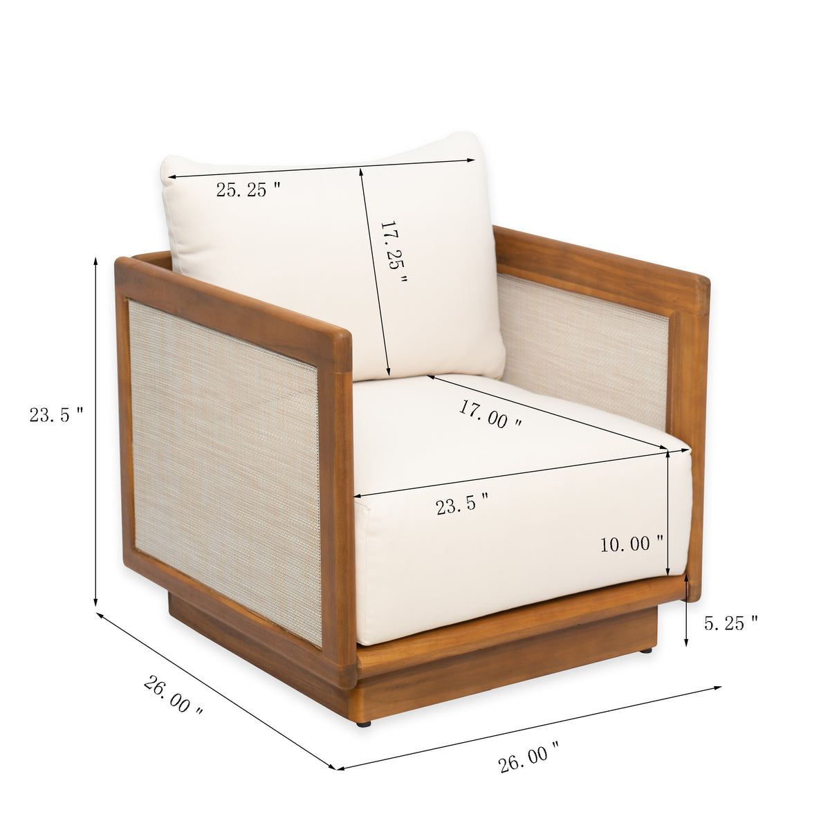 Paola Acacia and Textilene Club Chair