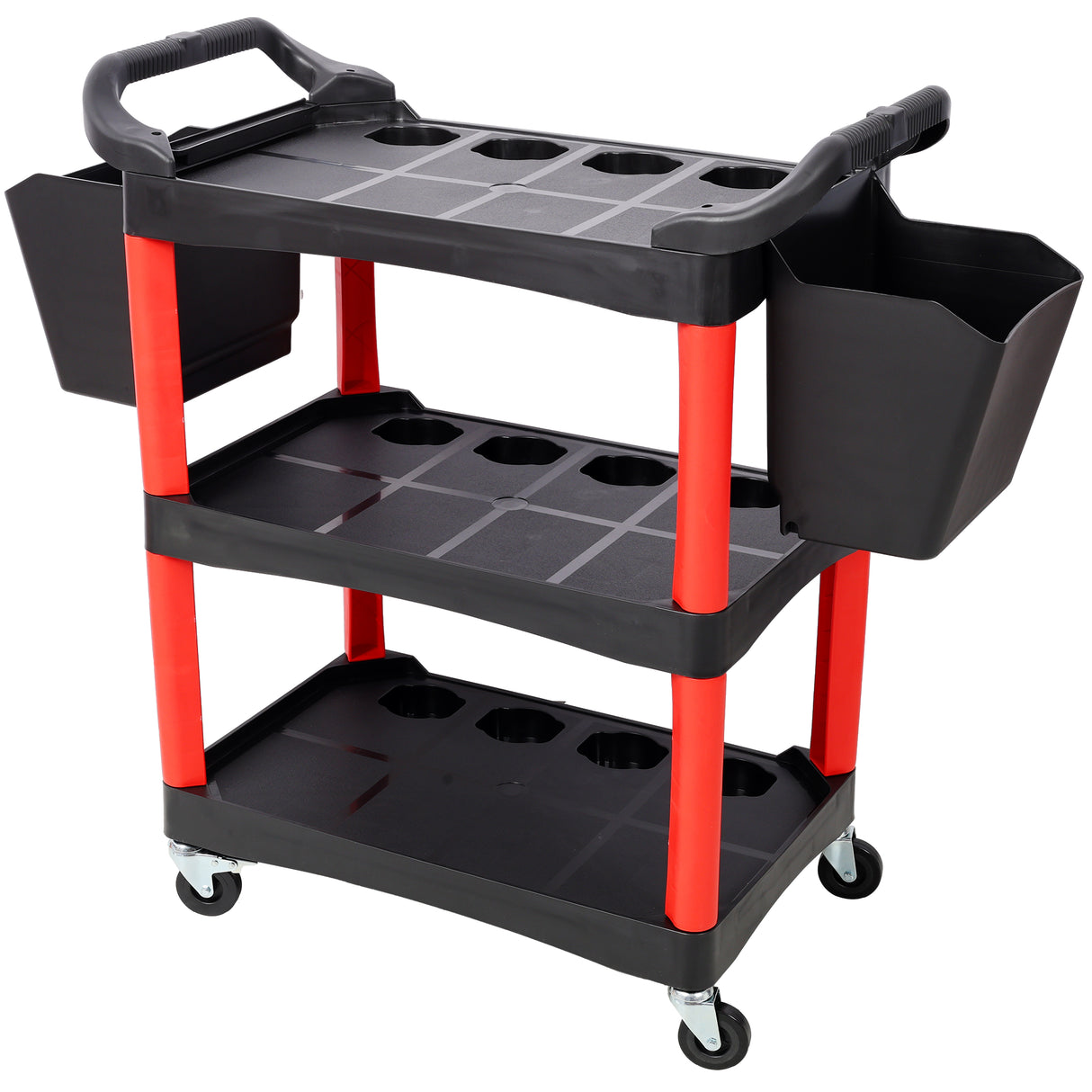 3 Tier Rolling Auto Detail Cart With Wheels