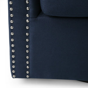 Modern Upholstered Swivel Club Chair With Nailhead Trim