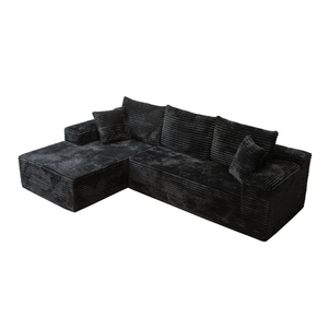 New 96" Frameless Boneless Soft Sofa, Cloud Sectional Couch with L-Shaped Chaise