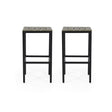 Outdoor Bar Stool With Slat Design And Metal Frame (Set of 2) - Best Buy Furniture