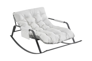 Samba Rocking Chair with Extra-Wide Technical Leather Upholstered Gliding Chair
