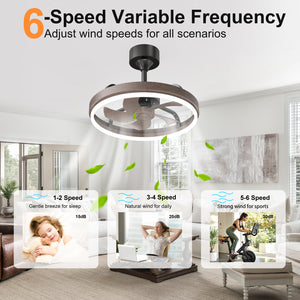 20.5" Rustic LED Ceiling Fan with Remote & APP Control