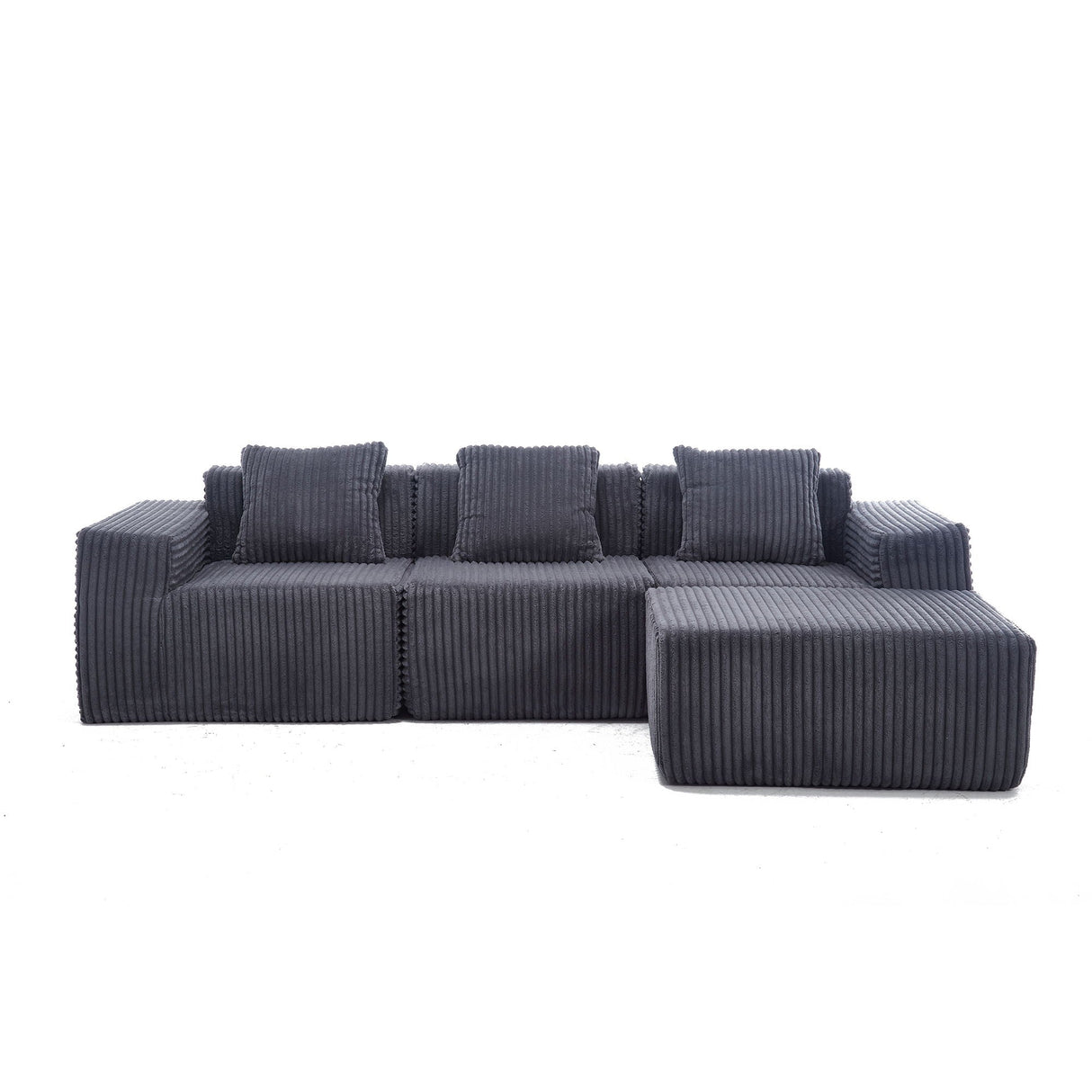 L-Shape Modern Minimalist Modular Sectional Sofa with Deep Seats