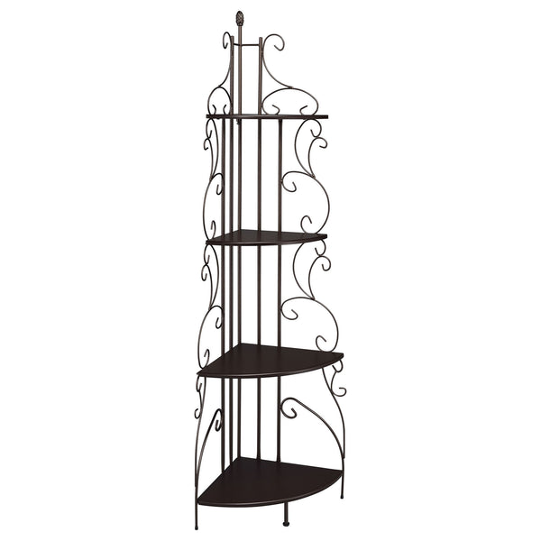4 Shelf Corner Bookcase - Cappuccino